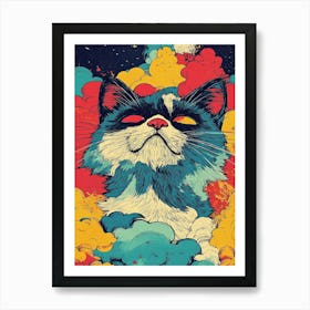 Cat In The Clouds Art Print