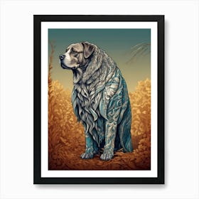 Dog In A Scarf Art Print