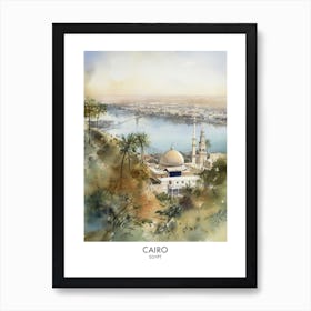 Cairo 2 Watercolour Travel Poster Art Print