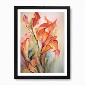 Fall Flower Painting Gloriosa Lily 2 Art Print