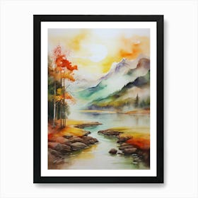 Sunset In The Mountains 1 Art Print