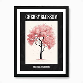 Cherry Blossom Tree Pixel Illustration 2 Poster Art Print