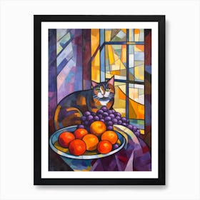 Heather With A Cat 3 Cubism Picasso Style Art Print