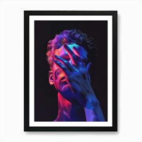 Man With His Hands On His Face Art Print