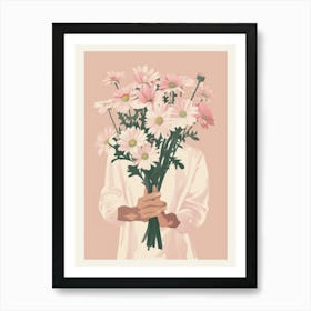 Spring Girl With Pink Flowers 1 Art Print