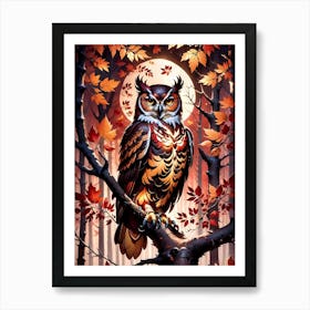 Owl In The Forest 1 Art Print