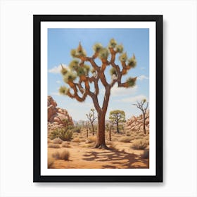  A Classic Oil Painting Of A Joshua Tree Neutral Colour 4 Art Print