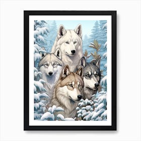 Wolf Pack Scenery 4 Art Print