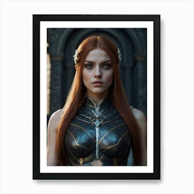 Red Haired Beauty Art Print