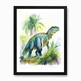 Iguanodon artensis Watercolour Dinosaur Art Print