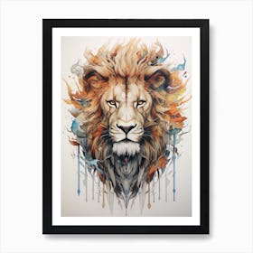 Lion Art Painting Symbolism Style 2 Art Print