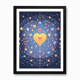 Rainbow Space Heart 4 Art Print