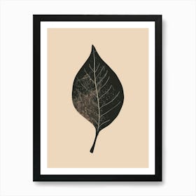 Black leaf on paper 62 Art Print