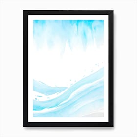 Blue Ocean Wave Watercolor Vertical Composition 9 Art Print