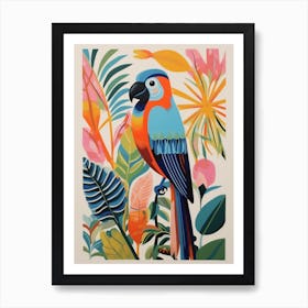 Colourful Scandi Bird Parrot 2 Art Print