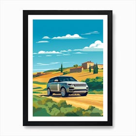 A Range Rover In The Tuscany Italy Illustration 2 Art Print