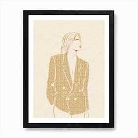 Woman With Blazer Line Art Print