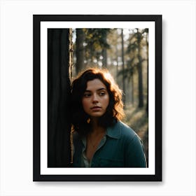 Girl In The Woods Art Print