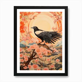 Magpie 5 Detailed Bird Painting Art Print