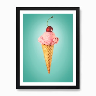 I Lov Cherry Icecream Art Print