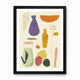 Abstract Objects Flat Illustration 12 Art Print