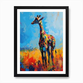 Geometric Brushstroke Giraffe 3 Art Print