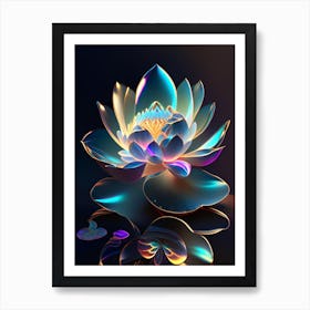 Amur Lotus Holographic 6 Art Print