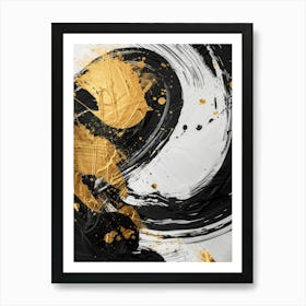 Abstract Black And Gold Painting 41 Art Print