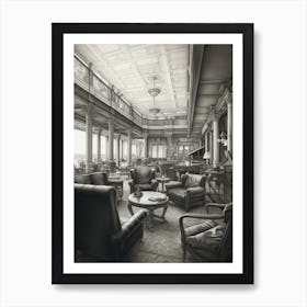 Titanic Ship Interiors Vintage 3 Art Print