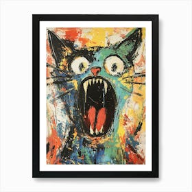 Fantastic Screaming Cat 3 Art Print