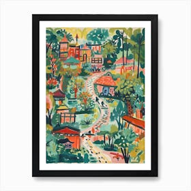 Suan Nong Nooch Gardens, Thailand, Painting 1 Art Print