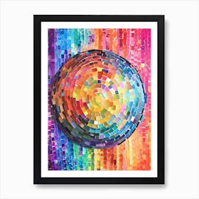 Disco Ball Colourful Painting 2 Art Print