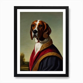 Basset Hound Renaissance Portrait Oil Painting Art Print