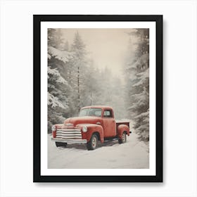 Old Truck In The Snow Art Print