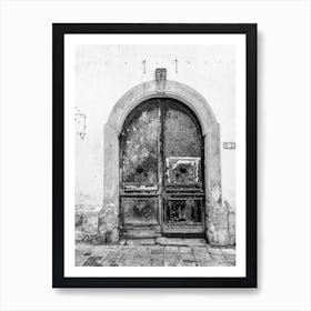 Old Door In Black And White Art Print