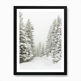 Hike in the Snowy Forest | Retro | Austria Art Print