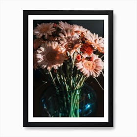 Decorative Dark Flowers Art Print