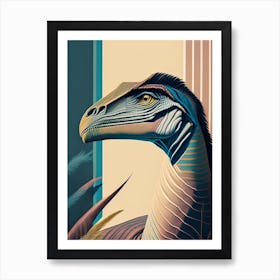 Velociraptor Mongoliensis Pastel Dinosaur Art Print