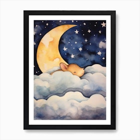 Baby Shrew Sleeping In The Clouds Art Print