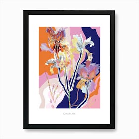 Colourful Flower Illustration Poster Cineraria 4 Art Print