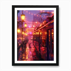 Russian City At Night Art Print