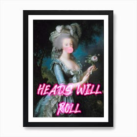 Marie Antoinette Neon Bubble Gum Art Print