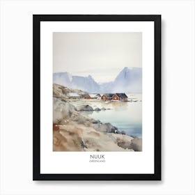 Nuuk 1 Watercolour Travel Poster Art Print