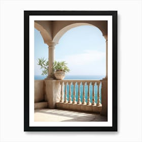 Balcony Overlooking The Sea Summer Vintage Photography Art Print