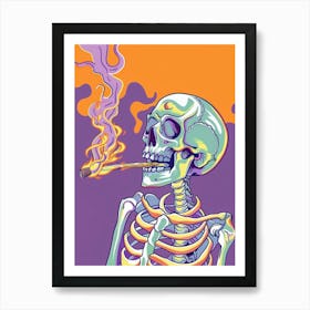 Skeleton Smoking A Cigarette 1 Art Print