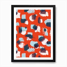 Abstract Stains Coral Art Print