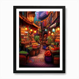 Spice Bazaar Pixel Art 4 Art Print