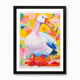 Colourful Bird Painting Goose 4 Art Print
