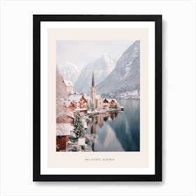 Dreamy Winter Painting Poster Hallstatt Austria 3 Art Print