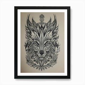 Wolf Head Art Print